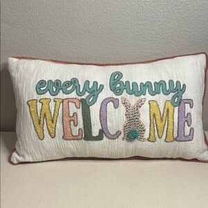 Easter “Every Bunny Welcome” Decorative Pillow – 13x23
